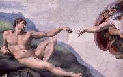 Michelangelo Buonarroti Adams creation  Fran Sistine Chapel ceiling oil painting artist